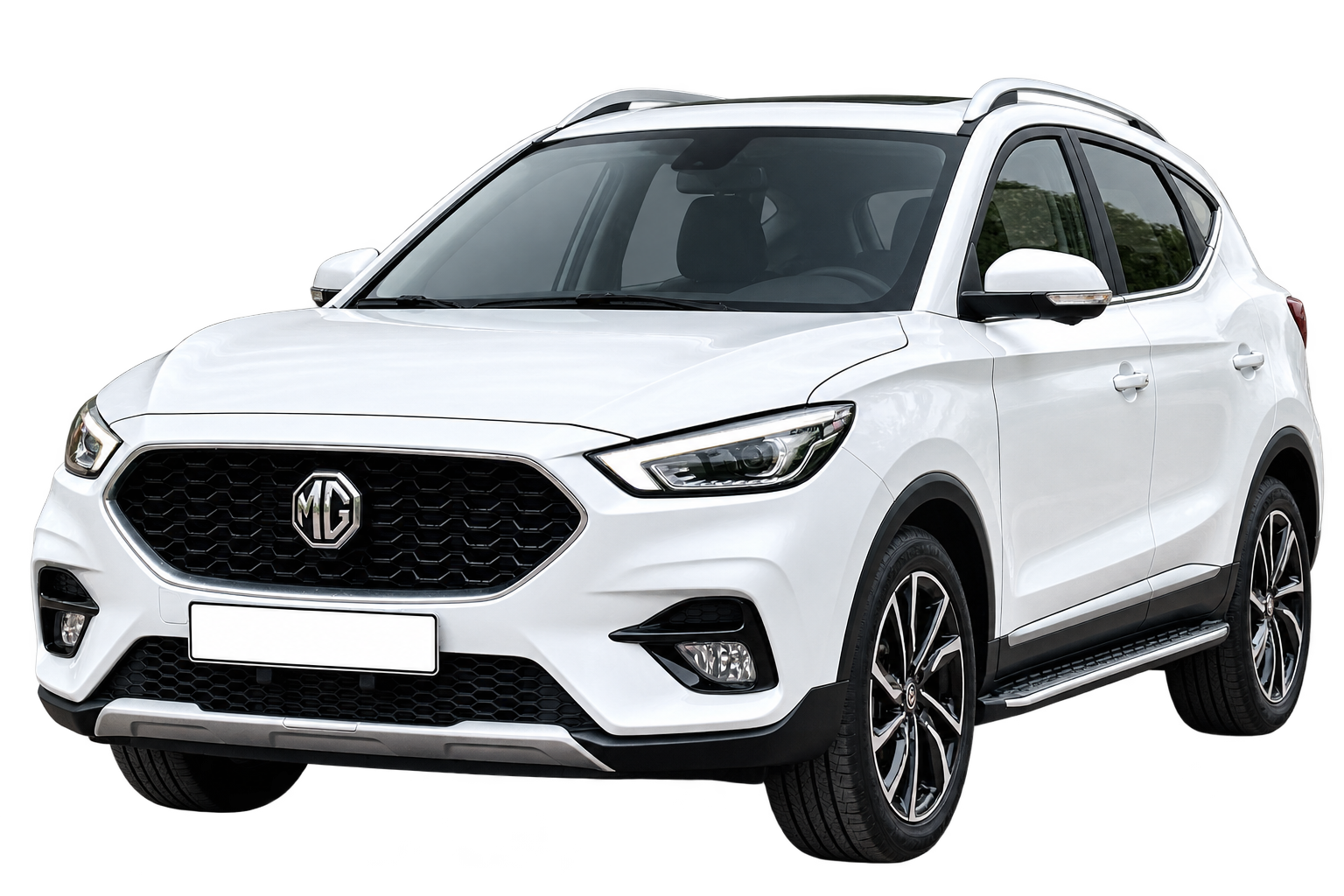 MG ZS màu trắng, góc nhìn phía trước